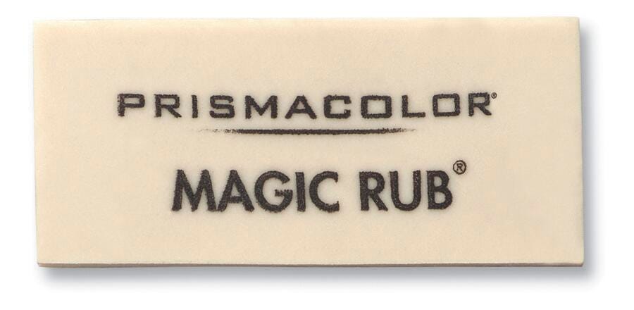 Prismacolor Magic Rub Latex-Free Vinyl Eraser, 2-1/4 x 1 x 7/16 Inches, White, Pack of 12 077362